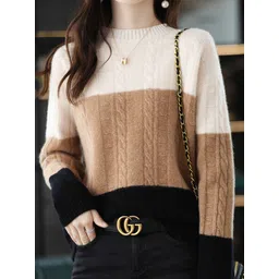 StyleCast Men Cable Knit Colourblocked Cotton Pullover-picture-35