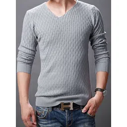 StyleCast Men Cable Knit Long Sleeves V-Neck Pullover-picture-11