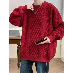 StyleCast Men Cable Knit Round Neck Pullover Sweater-picture-18