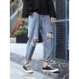 StyleCast Men Comfort Straight Fit Mid-Rise Highly Distressed Light Fade Stretchable Jeans-picture-20