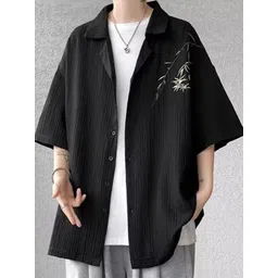 StyleCast Men Cuban Collar Floral Printed Relaxed Fit Casual Shirt-picture-35