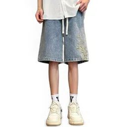 StyleCast Men Floral Washed Loose Fit Low-Rise Denim Shorts-picture-14