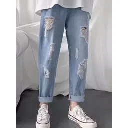 StyleCast Men Regular Fit Mid-Rise Low Distress Light Fade Stretchable Jeans-image-15