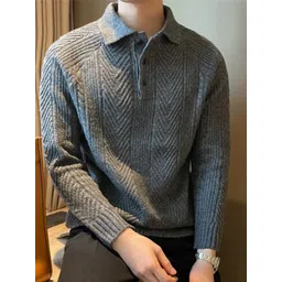 StyleCast Men Self Design Shirt Collar Pullover-picture-22