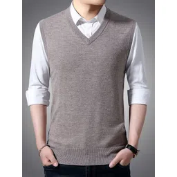 StyleCast Men Sleeveless V-Neck Sweater Vest with Ribbed hem-picture-29