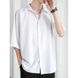 StyleCast Men Spread Collar Solid Cotton Casual Shirt-picture-14