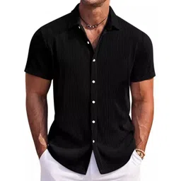StyleCast Men Spread Collar Solid Cotton Casual Shirt-picture-12