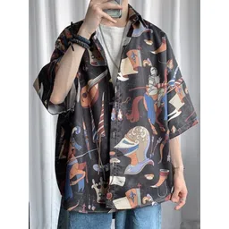 StyleCast Men Standard Oversized Fit Spread Collar Floral Printed Casual Shirt-picture-25