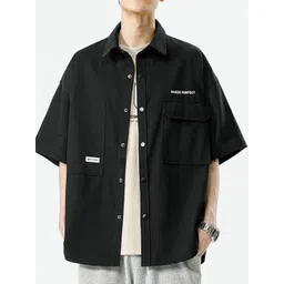 StyleCast Men Standard Oversized Fit Spread Collar Solid Casual Shirt-picture-27