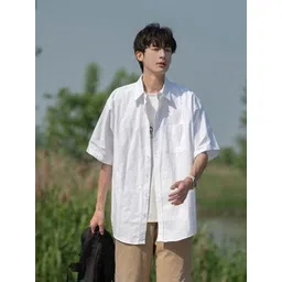 StyleCast Men Standard Relaxed Fit Spread Collar Solid Casual Shirt-picture-41