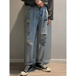 StyleCast Men Straight Fit Highly Distressed Light Fade Jeans-picture-14