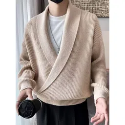 StyleCast Men Striped Shawl Collar Pullover Sweaters image 1