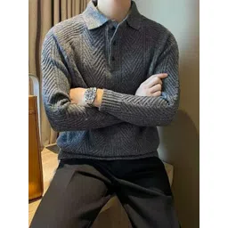 StyleCast Men Striped Shirt Collar Pullover-picture-28