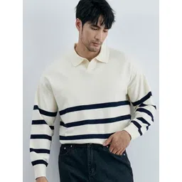 StyleCast Men Striped Shirt Collar Pullover Sweater-picture-16