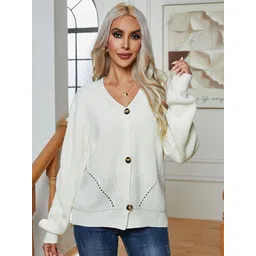 StyleCast Off White Acrylic Longline  Tailored Jacket-picture-15