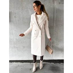 StyleCast Off White Double-Breasted Overcoat image 1