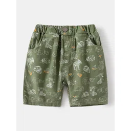 StyleCast Olive Green Boys Conversational Printed Mid-Rise Shorts-picture-55