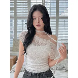 StyleCast One Shoulder Lace Top-picture-19