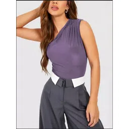 StyleCast One Shoulder Sleeveless Bodysuit-picture-23