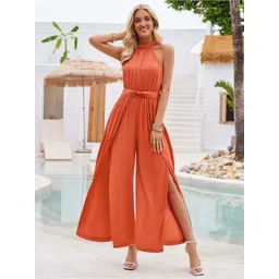 StyleCast Orange Halter Neck Basic Jumpsuit-picture-53