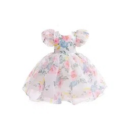 StyleCast Pink & White Floral Print Puff Sleeve Fit & Flare Dress-picture-18