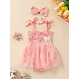StyleCast Pink Infant Girls Typography Embroidered Smocked Fit & Flare Dress-picture-18