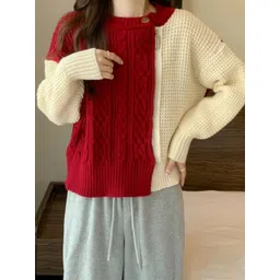 StyleCast Red Teen Girls Colourblocked Top-picture-14