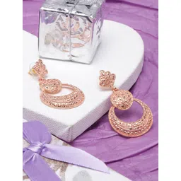 StyleCast Rose Gold-Plated Crescent Shaped Drop Earrings-picture-25
