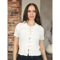 StyleCast Shirt Style Self Design Top-picture-39