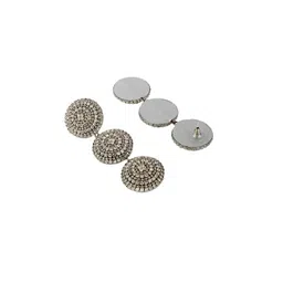 StyleCast Silver-Plated Rhinestone Studded Circular Drop Earrings image 4