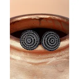StyleCast Silver-Plated Rhinestone Studded Circular Shaped Studs-picture-38