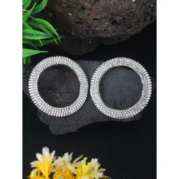 StyleCast Silver-Plated Rhinestone Studded Circular Studs-picture-18