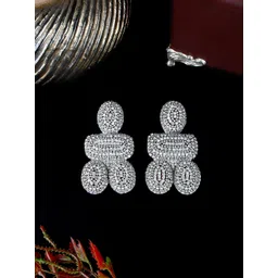 StyleCast Silver-Plated Rhinestone Studded Contemporary Studs-picture-27