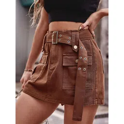 StyleCast Solid Women Cargo Shorts-picture-11