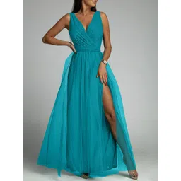 StyleCast V Neck Sleeveless Flared Maxi Dress-picture-17