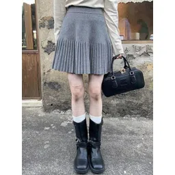 StyleCast Velvet A-Line Pleated Flared Above Knee-Length Skirt-picture-38