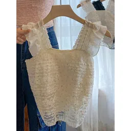 StyleCast White Girls Square Neck Sleeveless Tank Top-picture-56