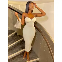 StyleCast White Shoulder Straps Bodycon Dress-picture-38