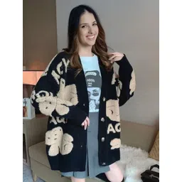 StyleCast Women Alphanumeric Printed Cardigan-picture-31