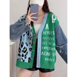 StyleCast Women Animal Colourblocked Cardigan-picture-41