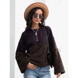 StyleCast Women Black  Solid Long Sleeves  Sweatshirt-picture-14