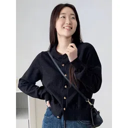 StyleCast Women Black Trendy Winterwear Cardigan-picture-11