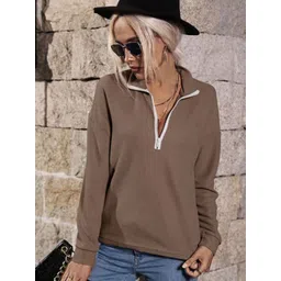 StyleCast Women Brown Solid Shirt Collar Top-picture-13