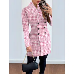 StyleCast Women Checked Longline Bomber Jacket-picture-26