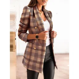 StyleCast Women Checked Longline Tailored Jacket-picture-11