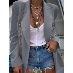 StyleCast Women Checked Longline Tailored Jacket-picture-12