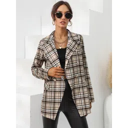 StyleCast Women Checked Open Front Jacket-picture-14
