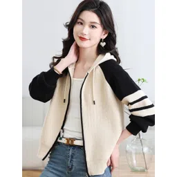 StyleCast Women Colourblocked Front-Open Hooded Sweaters-picture-18