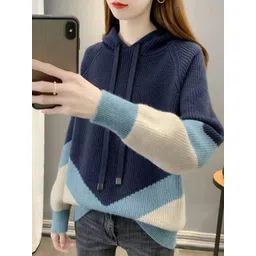 StyleCast Women Colourblocked Hooded Pullover Sweater-picture-20