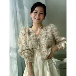 StyleCast Women Colourblocked Printed V-Neck Cardigan-picture-26